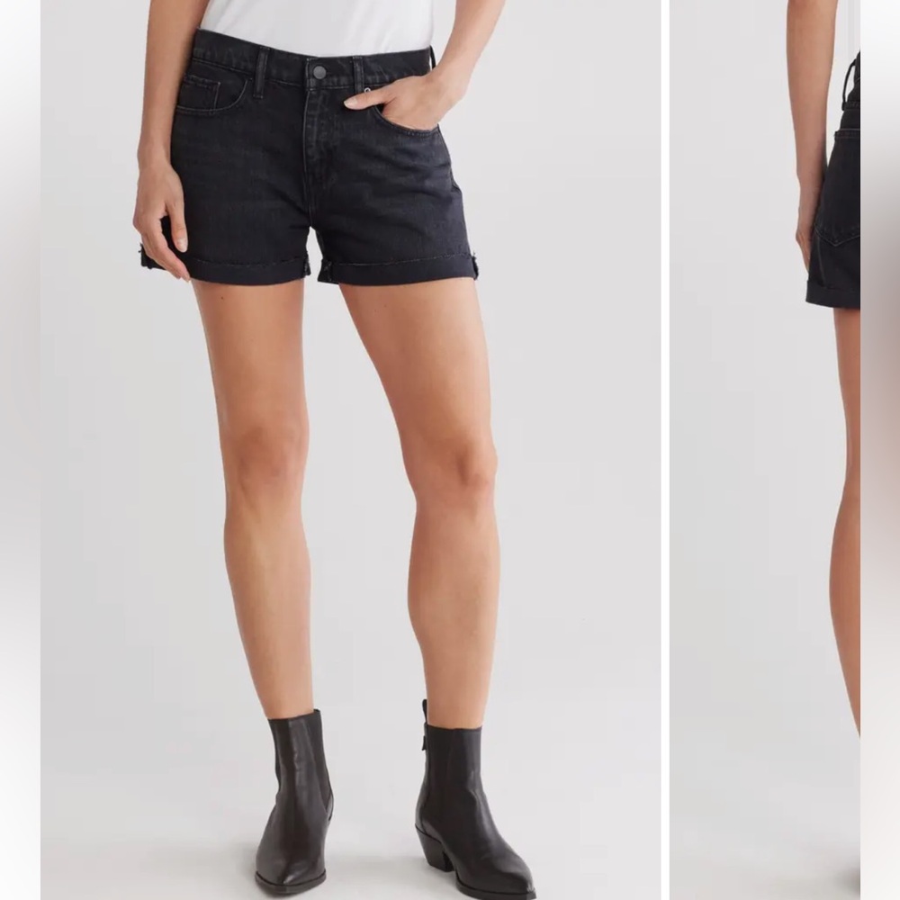 NEW • Frame • Women’s Grand Garcon High Waist Denim Shorts Secrecy / Black 24